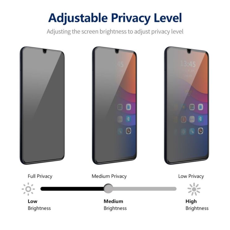 Защитное стекло HAT PRINCE Anti-Spy для Samsung Galaxy A15 (A155) - Black: фото 4 из 8