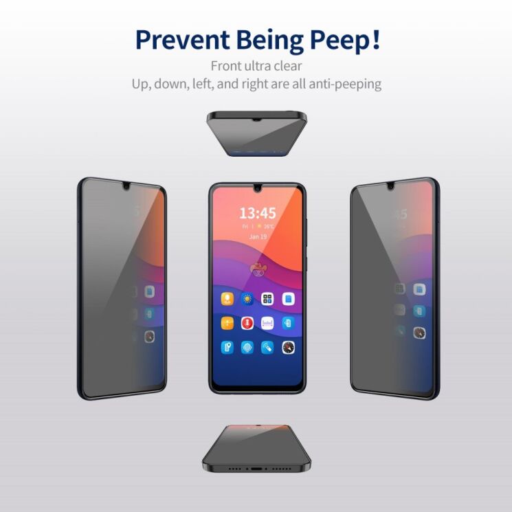 Защитное стекло HAT PRINCE Anti-Spy для Samsung Galaxy A15 (A155) - Black: фото 2 из 8