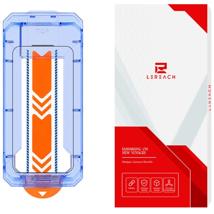Захисне скло LEREACH Tempered Glass Full Screen Protector для iPhone 18 Pro / 17 Pro - Black: фото 1 з 12
