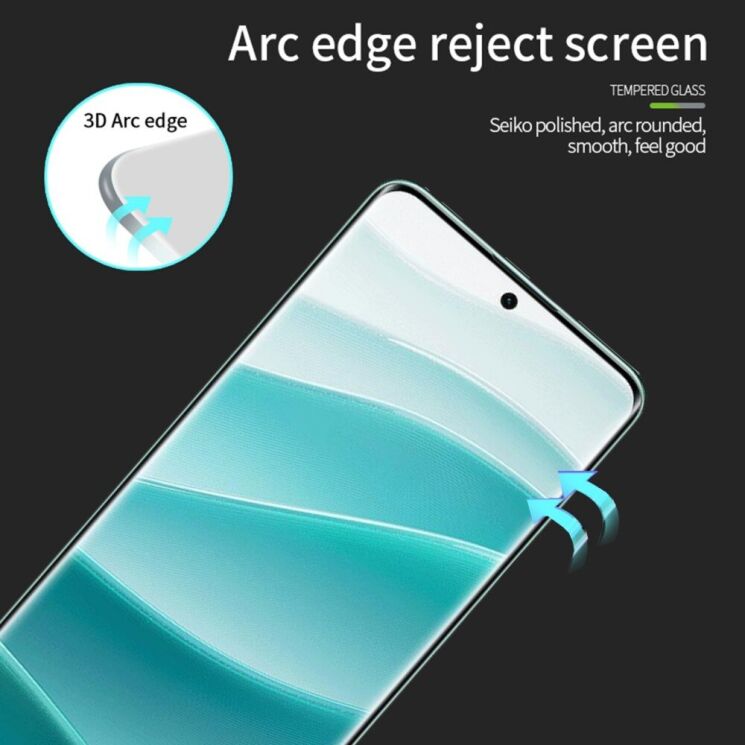 Защитное стекло MOFI 3D Curved Full Glue для Xiaomi Redmi Note 14 Pro 5G / Note 14 Pro Plus - Black: фото 5 из 13
