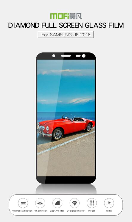 Защитное стекло MOFI 9H Full Cover Glass для Samsung Galaxy J6 2018 (J600): фото 4 из 11