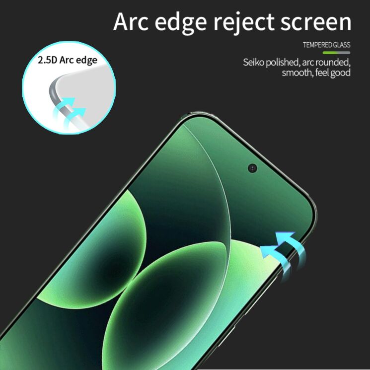 Защитное стекло MOFI Full Glue Protect для Xiaomi 17 - Black (390619B) Защитное стекло MOFI Full Glue Protect для Xiaomi 17 - Black: фото 3 из 9