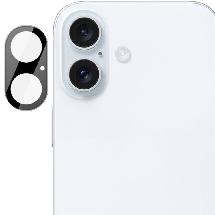 Захисне скло на камеру IMAK Black Glass Lens для Apple iPhone 16 / 16 Plus - Black: фото 1 з 9
