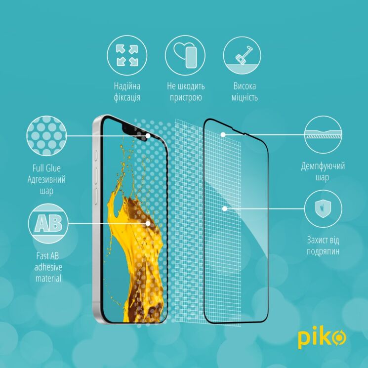 Защитное стекло Piko Full Glue для Apple iPhone 16e - Black: фото 4 из 5