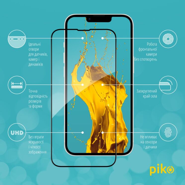 Защитное стекло Piko Full Glue для Apple iPhone 16e - Black: фото 3 из 5