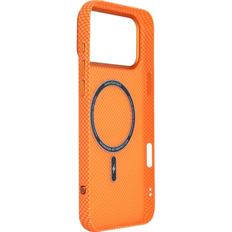 Захисний чохол ArmorStandart LikeCarbon2 MagCase для iPhone 17 Pro Max - Kevlar Orange: фото 4 з 8