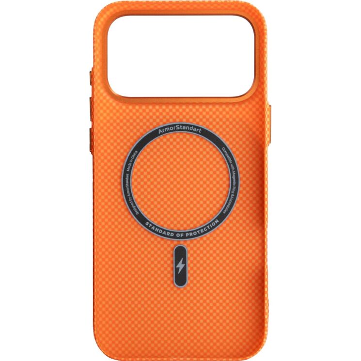 Захисний чохол ArmorStandart LikeCarbon2 MagCase для iPhone 17 Pro Max - Kevlar Orange: фото 2 з 8