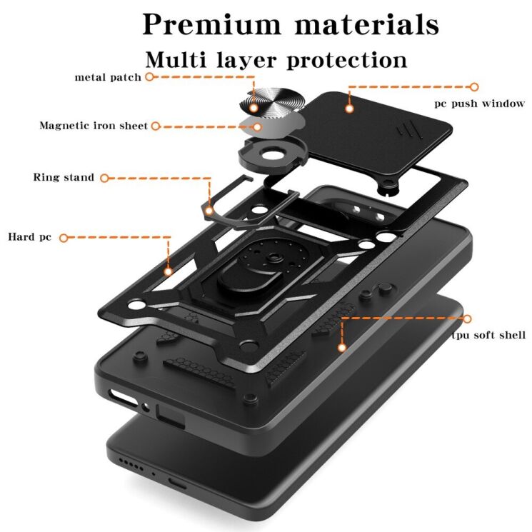Защитный чехол Deexe Armor Shield для Motorola Edge 60 / Edge 60 Fusion - Black: фото 8 из 8