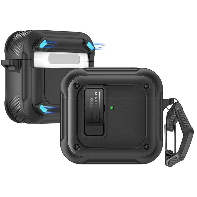 Защитный чехол Deexe Carbon Armor для Apple AirPods 4 - Black: фото 1 из 9