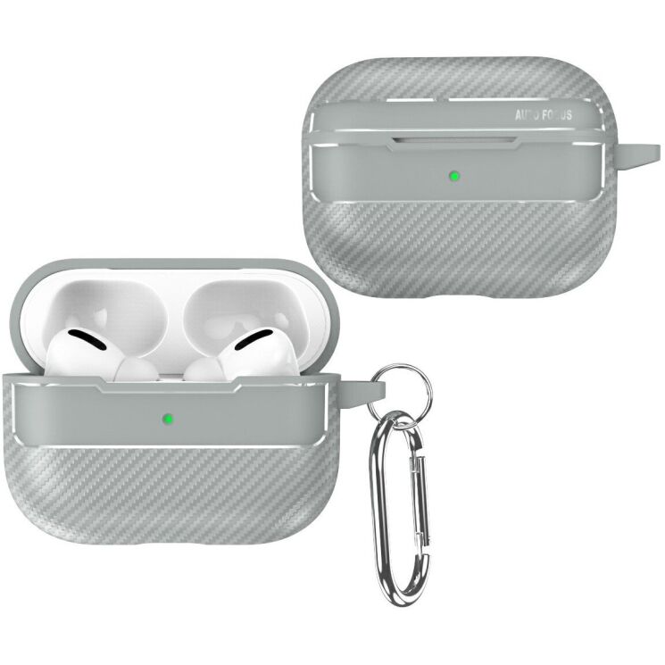 Защитный чехол Deexe Carbon Case для AirPods Pro 3 - Grey (390103H) Защитный чехол Deexe Carbon Case для AirPods Pro 3 - Grey: фото 1 из 8