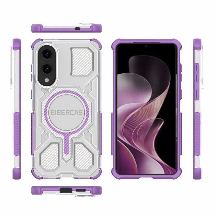 Захисний чохол Deexe Clear Bibercas для Samsung Galaxy S25 Edge (S937) - Purple: фото 6 з 7