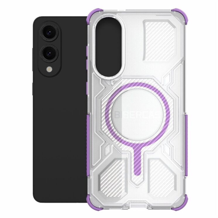 Захисний чохол Deexe Clear Bibercas для Samsung Galaxy S25 Edge (S937) - Purple: фото 2 з 7
