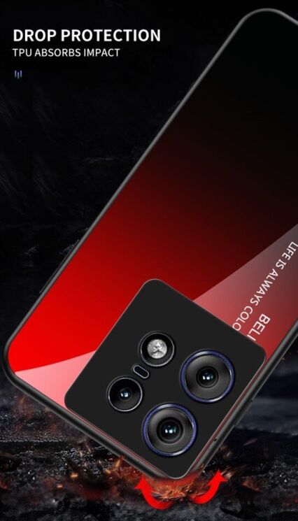 Захисний чохол Deexe Gradient Color для Motorola Edge 50 Pro - Red / Black: фото 11 з 12