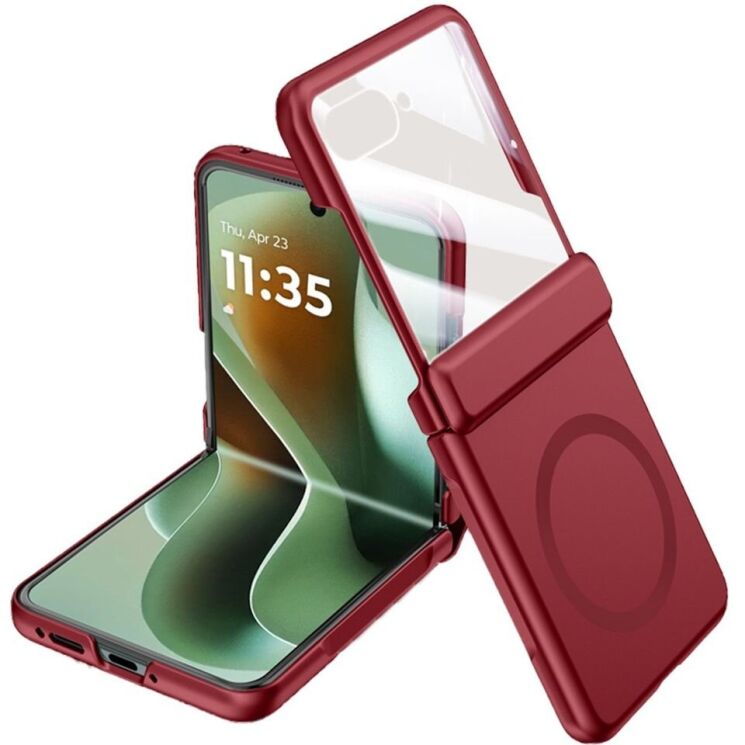 Защитный чехол Deexe Hinge Case MagSafe для Motorola Razr 60 Ultra - Red: фото 1 из 7