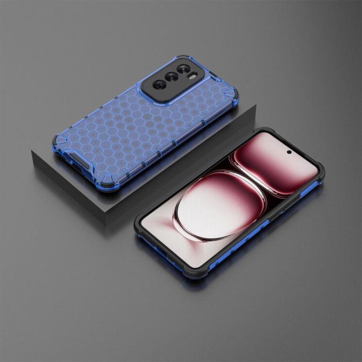 Защитный чехол Deexe Honeycomb Series для OPPO Reno 12 Pro - Blue: фото 3 из 5