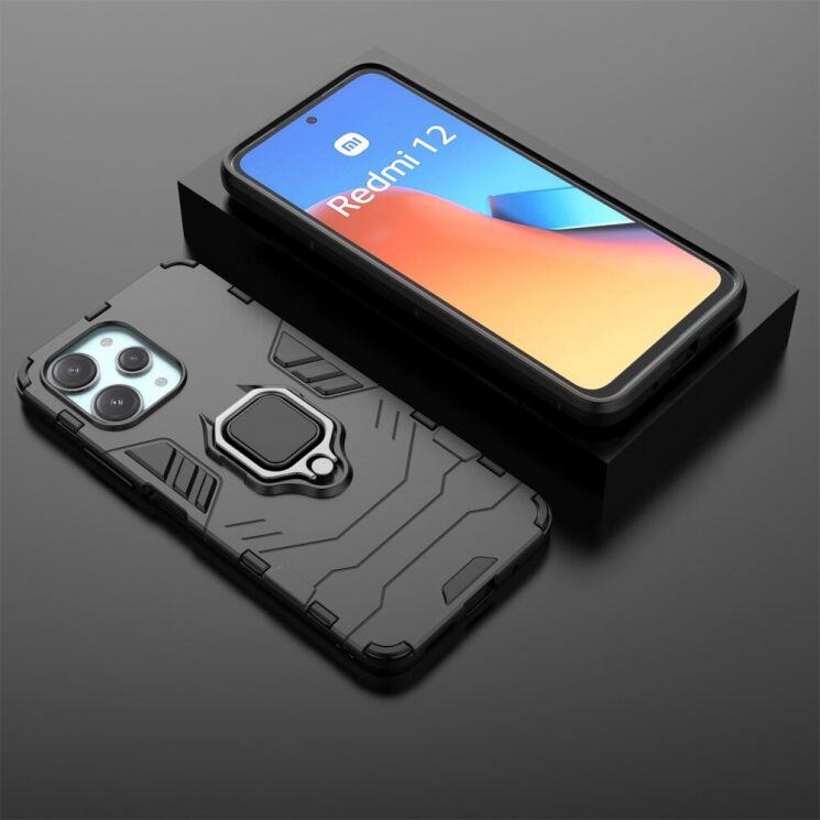Захисний чохол Deexe Hybrid Case для Xiaomi Redmi 12 - Black: фото 6 з 8