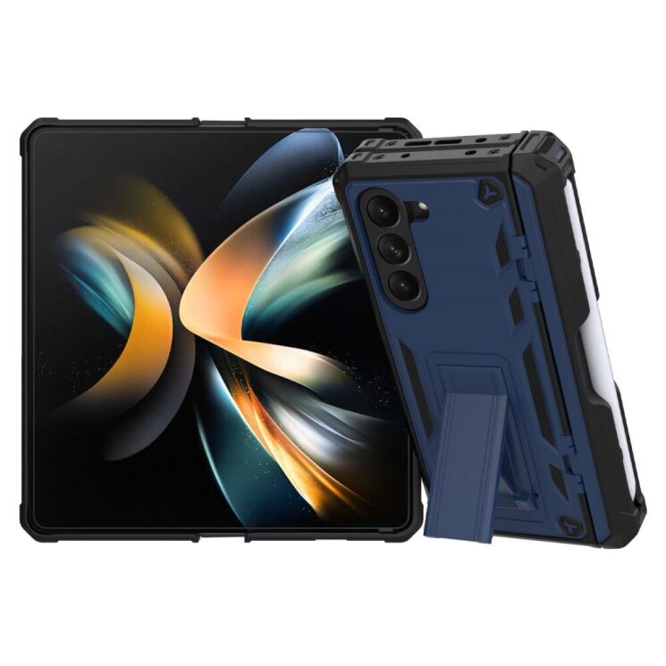 Захисний чохол Deexe Hybrid Kickstand для Samsung Galaxy Fold 5 - Dark Blue: фото 2 з 6