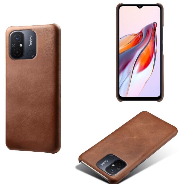 Захисний чохол Deexe Leather Back Cover для Xiaomi Redmi 12C - Brown: фото 2 з 4