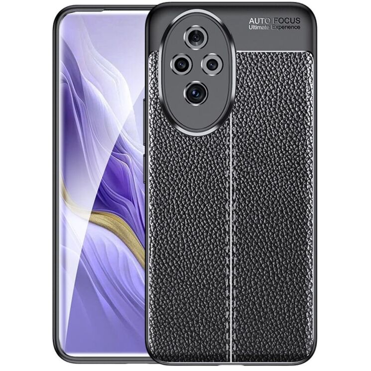 Захисний чохол Deexe Leather Cover для Honor 200 Pro - Black: фото 1 з 7