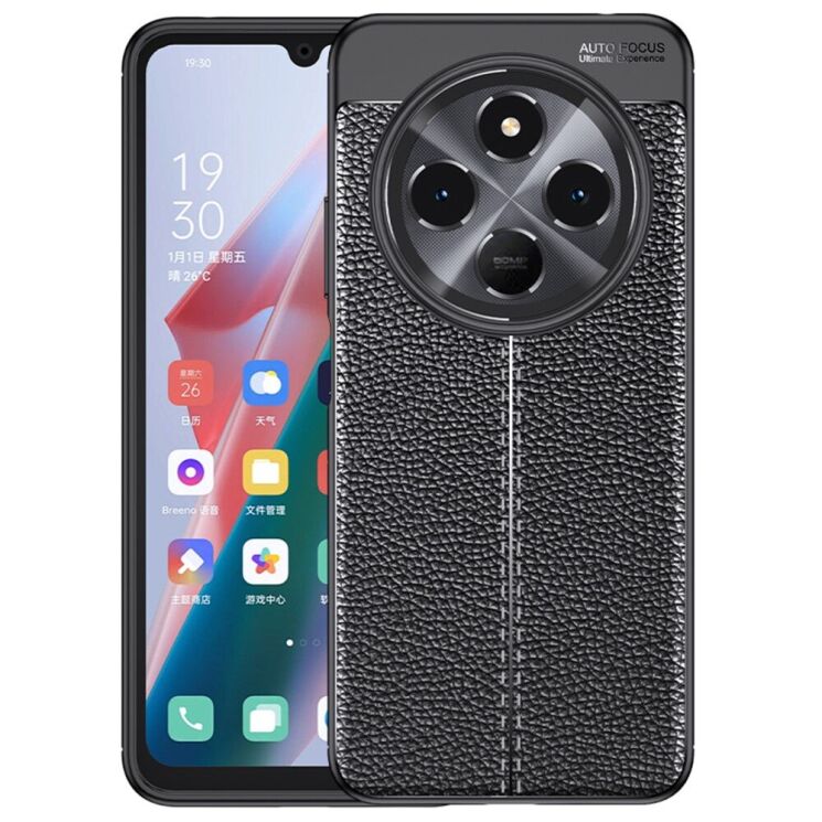 Защитный чехол Deexe Leather Cover для Xiaomi Redmi 14C / Redmi A4 5G / Poco C75 - Black: фото 1 из 6