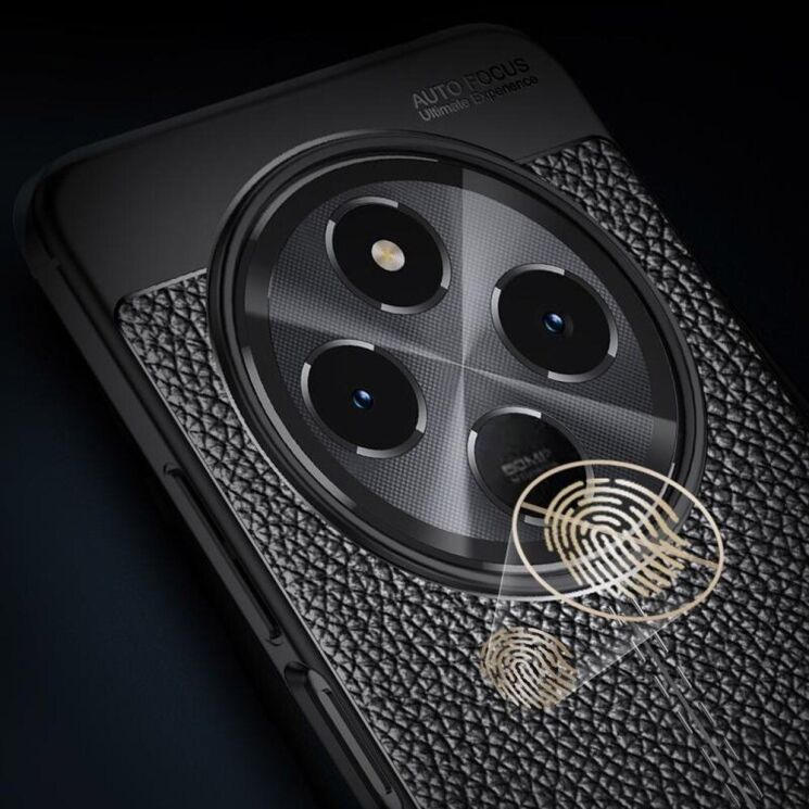 Защитный чехол Deexe Leather Cover для Xiaomi Redmi 14C / Redmi A4 5G / Poco C75 - Black: фото 5 из 6