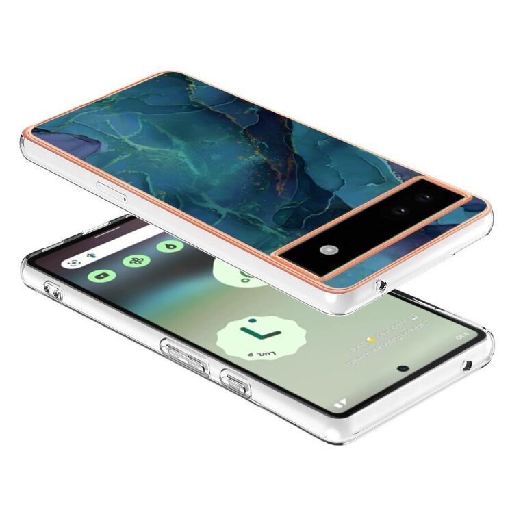 Защитный чехол Deexe Marble Case для Google Pixel 6a - Green: фото 3 из 8