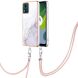 Захисний чохол Deexe Marble Case with Strap для Motorola Moto E13 - White (320151W). Фото 2 з 6