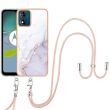 Захисний чохол Deexe Marble Case with Strap для Motorola Moto E13 - White (320151W)