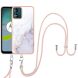 Захисний чохол Deexe Marble Case with Strap для Motorola Moto E13 - White (320151W). Фото 1 з 6