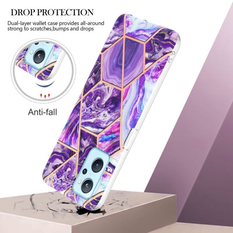 Защитный чехол Deexe Marble Pattern для Realme 9i / Oppo A76 / Oppo A96 - Blue: фото 3 из 7