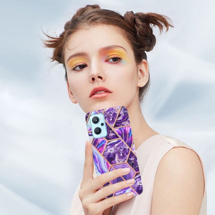 Защитный чехол Deexe Marble Pattern для Realme 9i / Oppo A76 / Oppo A96 - Blue: фото 7 из 7