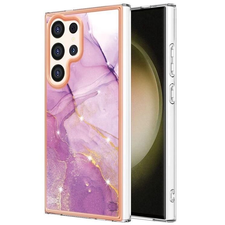 Защитный чехол Deexe Marble Style для Samsung Galaxy S24 Ultra - Light Purple: фото 1 из 6