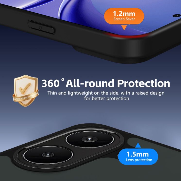 Захисний чохол Deexe Matte Skin Kickstand with MagSafe для Xiaomi Poco X8 Pro - Transparent / Black: фото 6 з 8