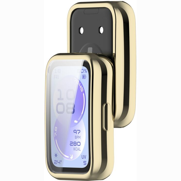 Защитный чехол Deexe Protective Frame для Huawei Band 11 - Electroplated Gold (331001F) Защитный чехол Deexe Protective Frame для Huawei Band 11 - Electroplated Gold: фото 2 из 7