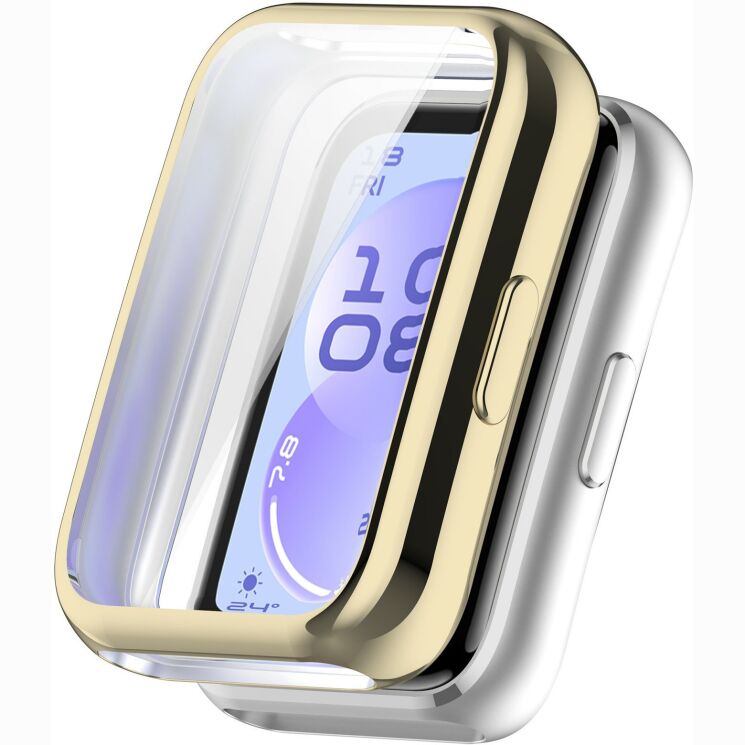 Защитный чехол Deexe Protective Frame для Huawei Band 11 - Electroplated Gold (331001F) Защитный чехол Deexe Protective Frame для Huawei Band 11 - Electroplated Gold: фото 1 из 7