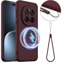 Защитный чехол Deexe Silicone Case with MagSafe для Honor Magic 7 Pro - Wine Red: фото 1 из 9