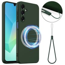 Защитный чехол Deexe Silicone Case with MagSafe для Samsung Galaxy A27 (A276) - Dark Green: фото 1 из 8