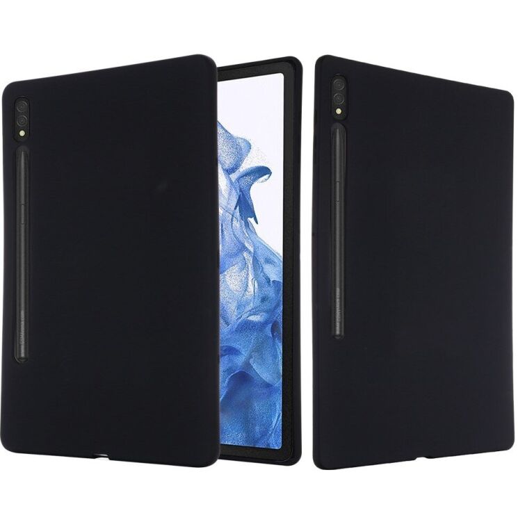 Защитный чехол Deexe Silicone Shell для Samsung Galaxy Tab S8 Ultra (T900/906) - Black: фото 1 из 12