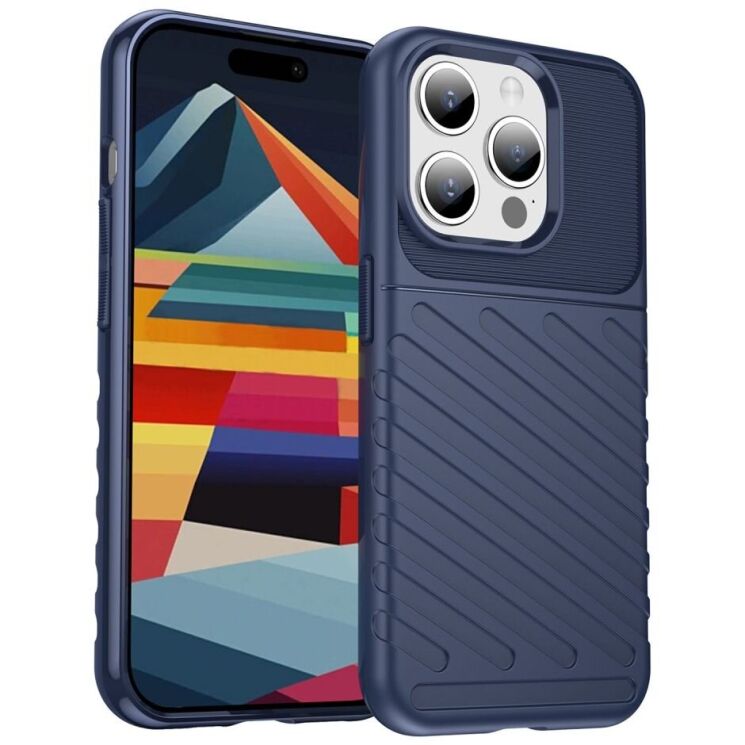 Защитный чехол Deexe Thunder Series для Apple iPhone 15 Pro Max - Blue: фото 1 из 7