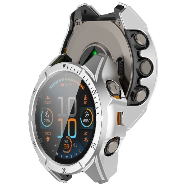 Защитный чехол Deexe Watch Case для Garmin Fenix 8 (47mm) - Black / Silver: фото 6 из 7