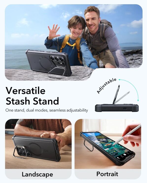 Защитный чехол ESR Cyber Tough Magnetic Case для Samsung Galaxy S26 Ultra (S948) - Black: фото 6 из 7