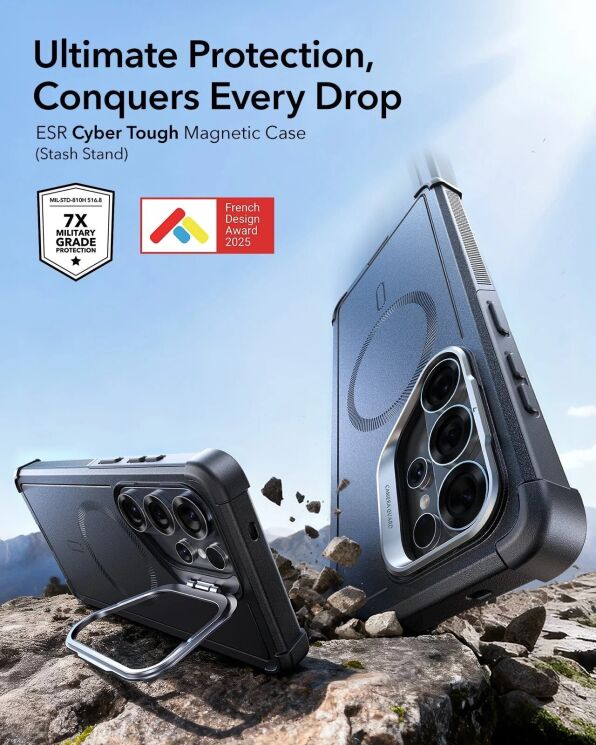 Защитный чехол ESR Cyber Tough Magnetic Case для Samsung Galaxy S26 Ultra (S948) - Black: фото 2 из 7