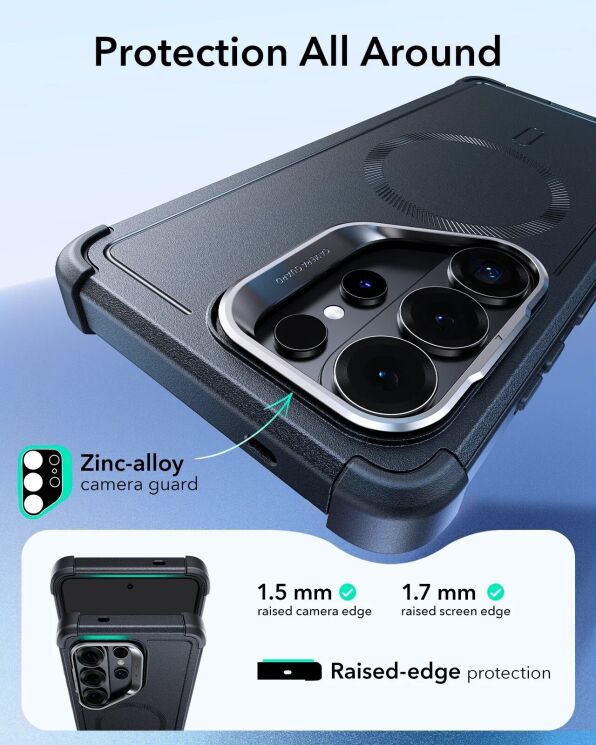 Защитный чехол ESR Cyber Tough Magnetic Case для Samsung Galaxy S26 Ultra (S948) - Black: фото 4 из 7