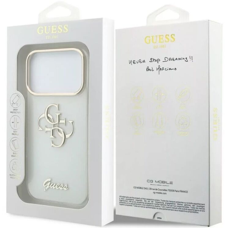 Защитный чехол Guess IML 4G Script Metal для iPhone 18 Pro Max / 17 Pro Max (GUHCP18X5HC4MLSH) - White (423961W) Защитный чехол Guess IML 4G Script Metal для iPhone 18 Pro Max / 17 Pro Max (GUHCP18X5HC4MLSH) - White: фото 7 из 7