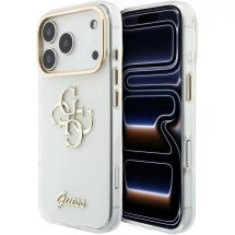 Защитный чехол Guess IML 4G Script Metal для iPhone 18 Pro Max / 17 Pro Max (GUHCP18X5HC4MLSH) - White: фото 1 из 7