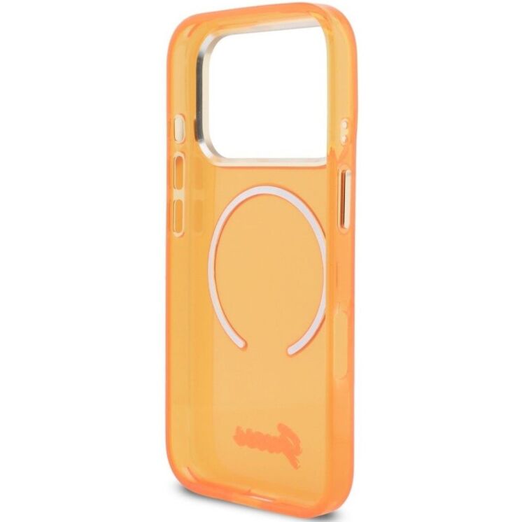Защитный чехол Guess IML Script Metal MagSafe для iPhone 17 Pro (GUHMP17L5HTCSMSO) - Orange: фото 7 из 9