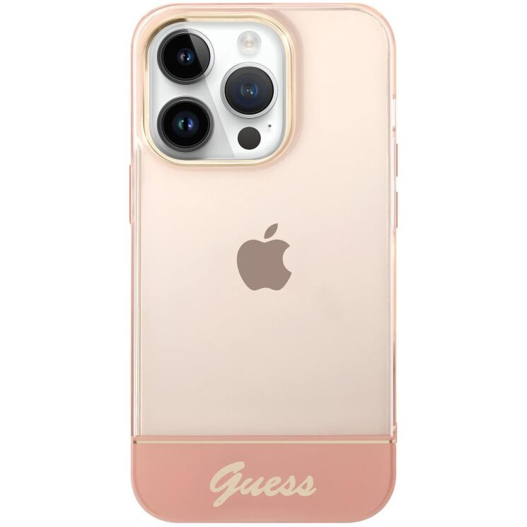 Защитный чехол Guess Translucent Pearl Strap для Apple iPhone 14 Pro Max (GUHCP14XHGCOHP) - Pink: фото 3 из 8