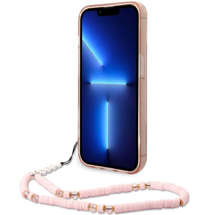 Защитный чехол Guess Translucent Pearl Strap для Apple iPhone 14 Pro Max (GUHCP14XHGCOHP) - Pink: фото 4 из 8