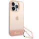 Защитный чехол Guess Translucent Pearl Strap для Apple iPhone 14 Pro Max (GUHCP14XHGCOHP) - Pink (306855P). Фото 2 из 8