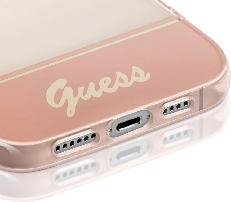 Защитный чехол Guess Translucent Pearl Strap для Apple iPhone 14 Pro Max (GUHCP14XHGCOHP) - Pink: фото 6 из 8